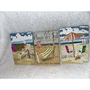 Paul Brent Playa Del Sol Artwork 3 Wall Hangings Beach Ocean Vacation
